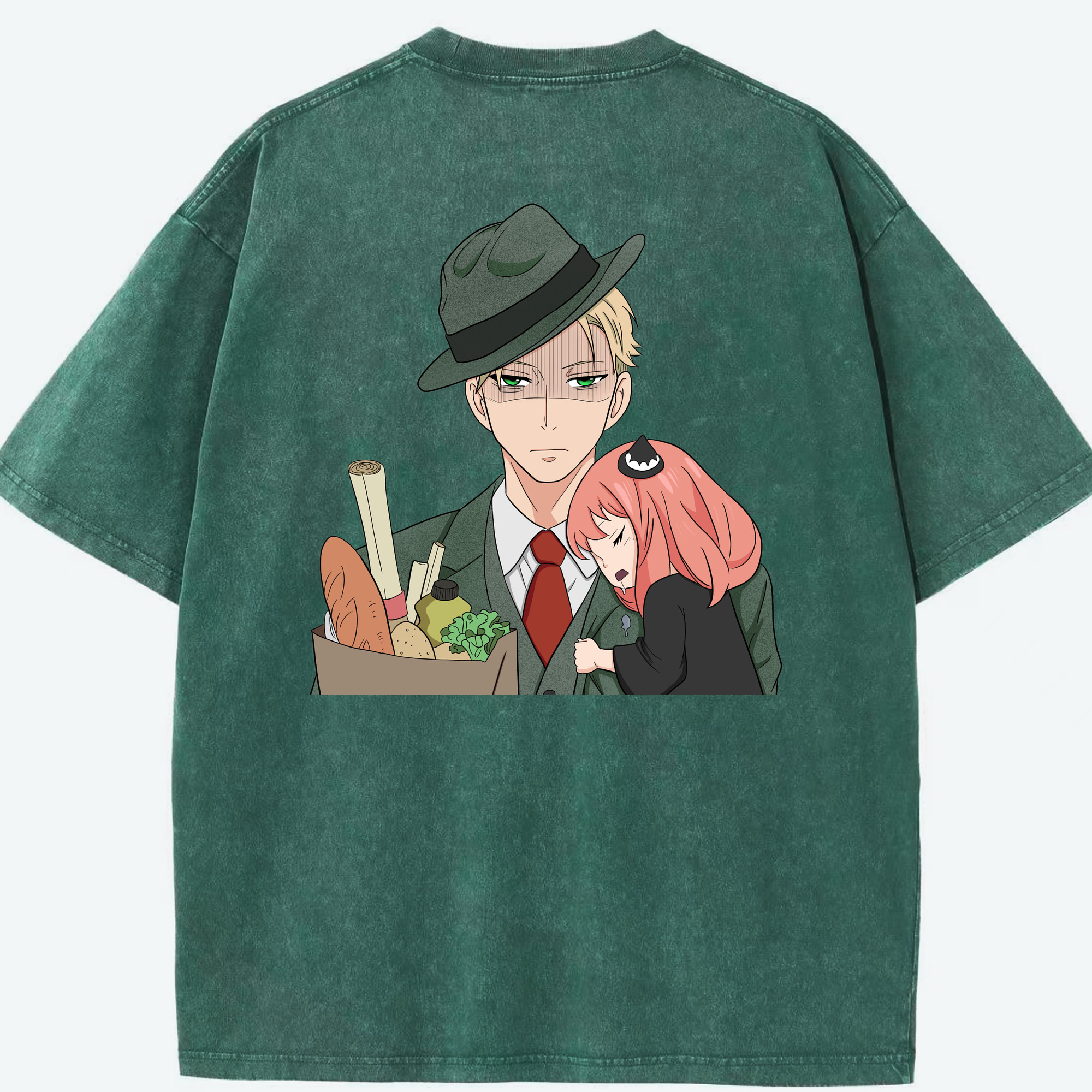 （画像用） SPY×FAMILY间谍家家酒 綿100% ヴィンテージ風 半袖Tシャツ（背面プリント）